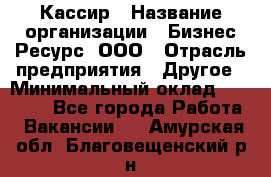 Кассир › Название организации ­ Бизнес Ресурс, ООО › Отрасль предприятия ­ Другое › Минимальный оклад ­ 30 000 - Все города Работа » Вакансии   . Амурская обл.,Благовещенский р-н